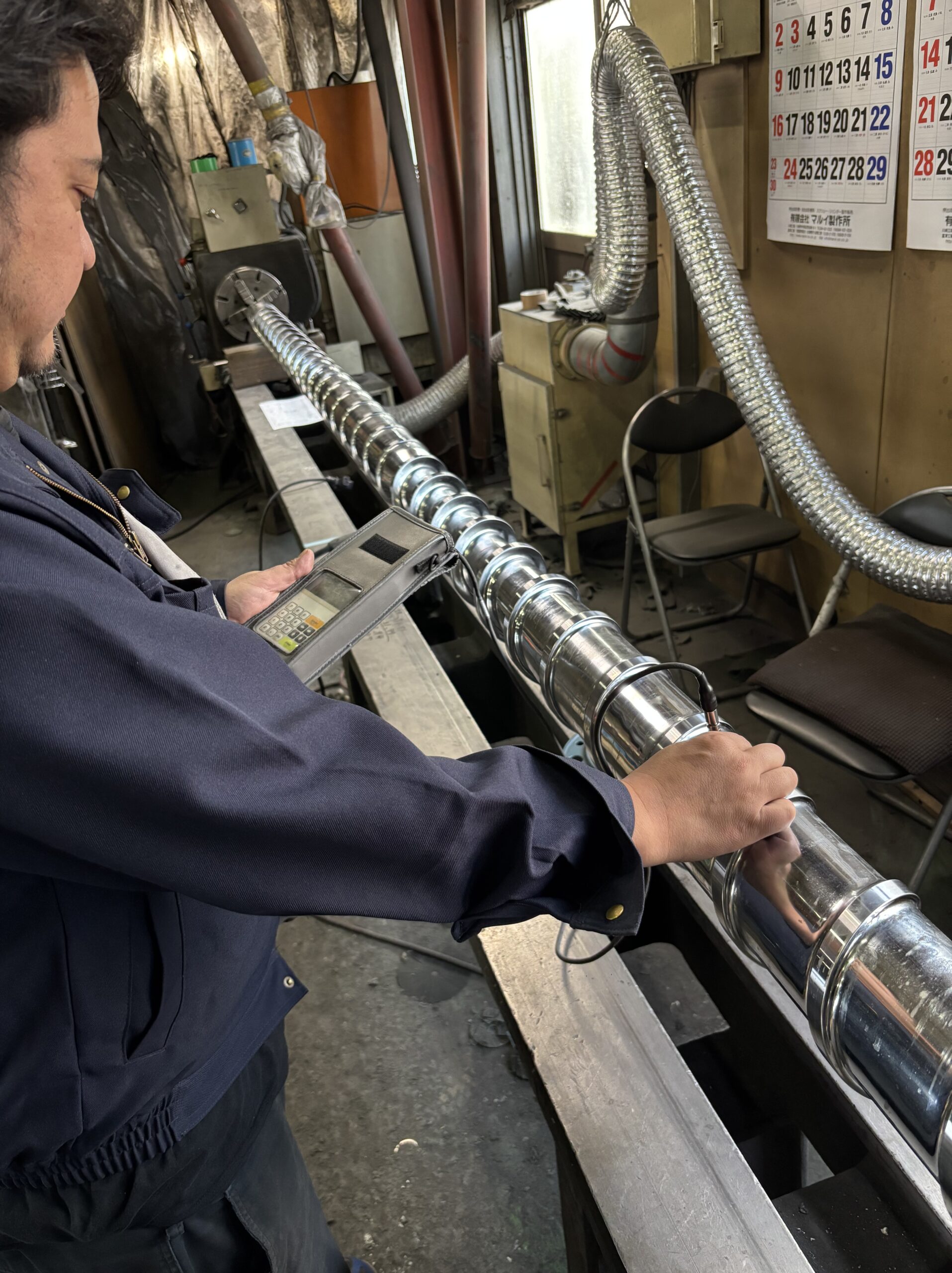 硬質クロム膜厚測定(検査工程)